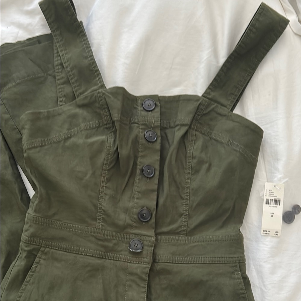 Maeve Portside NWT Size 8 Olive Green Button-Up Jumpsuit